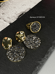 Серьги IREN 23 mm jet  Au 2