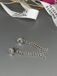 Серьги Talia 8 mm+shtrass 4.2см 2