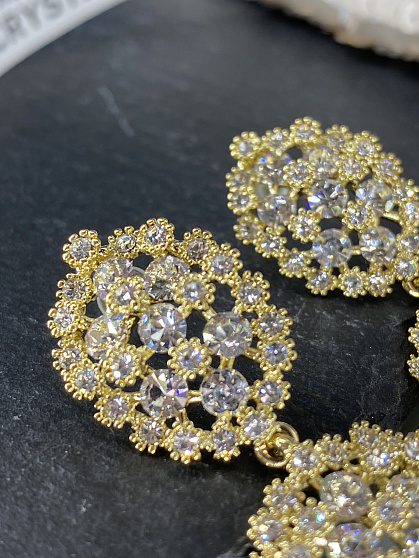 Серьги KR Gloria crystal Au