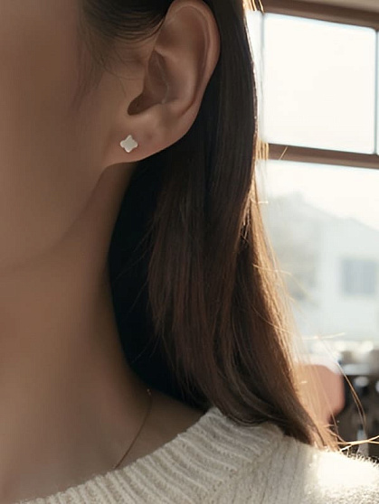 Пусеты Klever розовый керамика