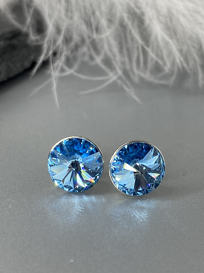 Пусеты 8 mm aquamarine