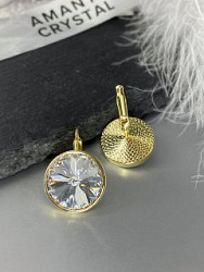 Серьги KR Rivoli 16mm crystal Au 4