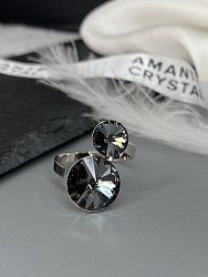 Кольцо JANINE silver night покрытие белое 4