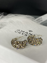 Серьги KR Fashion mini black diamond 3