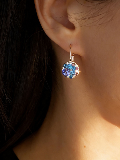 Серьги Rivolo tanzanite mix Au с переливающимся оттенком