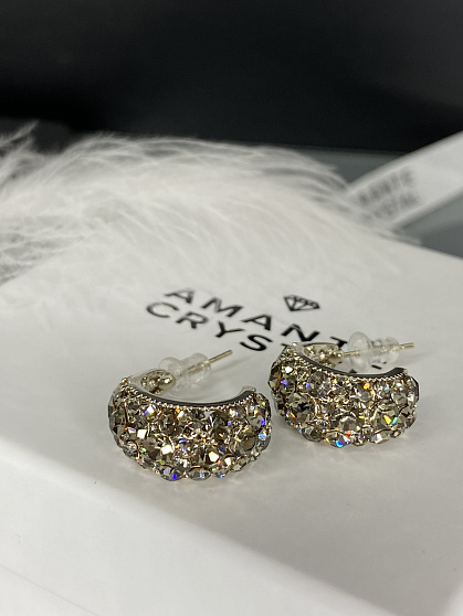 Серьги KR Fashion mini black diamond