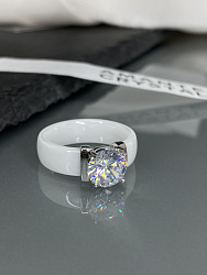 Кольцо керамика Brill белое 17р 4