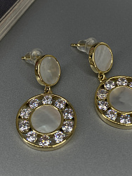 Серьги Flower white Au (эмаль) 3