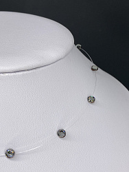 Колье-невидимка Звездная пыль silver night с парными кристаллами 1