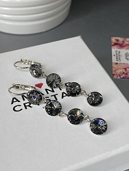 Серьги REGINA 5,5см с австрийскими кристаллами silver night 1