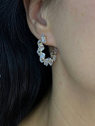 Серьги Zircon полукольца 2,8см Au 1