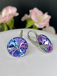 Серьги Rivoli 14mm с австрийскими кристаллами Ag VL 1