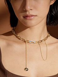 Колье Цепь Lux покрытие желтое золото 3