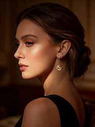 Серьги Elina 14mm vintage rose 1