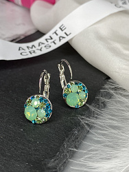 Серьги Rivolo peridot mix с миниатюрными кристаллами 3