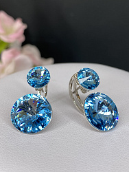 Серьги Roncato 14мм с австрийскими кристаллами aquamarine 1