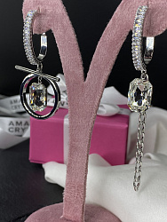 Серьги Capri/baget Asimetria crystal 3