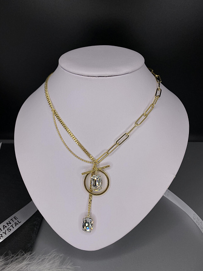 Колье Capri цепь crystal Au