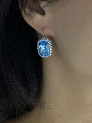 Серьги Capri Strass 18mm aquamarine 2