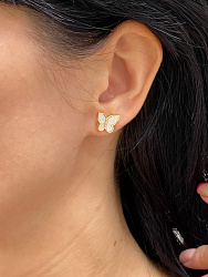 Пусеты Zena бабочка Au 2