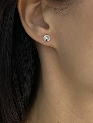 Серьги 6 mm crystal 1