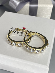 Серьги-кольца Luiza Au 3см (стразы) 2