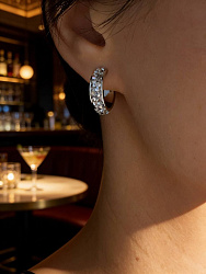 Серьги полукольца IREN crystal 1