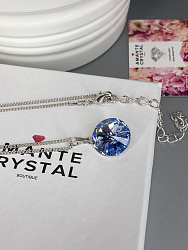 Подвеска с кулоном ELIS 14mm с австрийскими кристаллами light sapphire 1