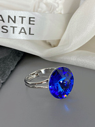 Кольцо ELIS 14mm с австрийскими кристаллами sapphire 4