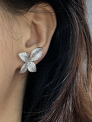 Серьги DAZZ Flower crystal 2.5см 3