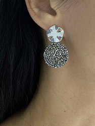 Серьги IREN 23 mm black diamond 1