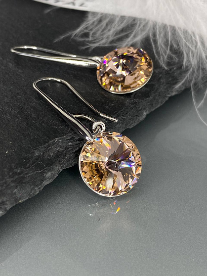 Красивые серьги Elina 14mm vintage rose с дорогим цветом