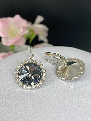 Серьги KASSANDRA с австрийскими кристаллами silver night 1