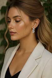 Серьги KR Fashion new denim (англ. замок) 1