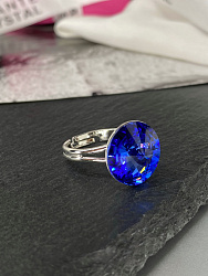 Кольцо ELIS 14mm с австрийскими кристаллами sapphire 2