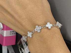 Браслет Klever crystal/white покрытие белый родий 1
