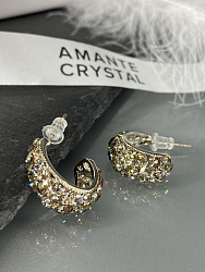 Серьги KR Fashion mini black diamond 4