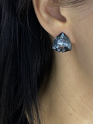 Серьги KR DAFNA 18mm silver night качественные 1