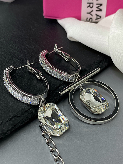 Серьги Capri/baget Asimetria crystal