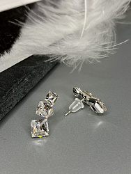 Серьги Square каффы crystal 2