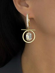 Серьги Capri/baget Asimetria crystal Au 4