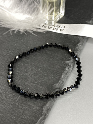 Браслет-стрейч хрусталь jet 3