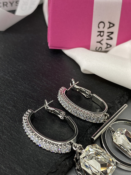 Серьги Capri/baget Asimetria crystal