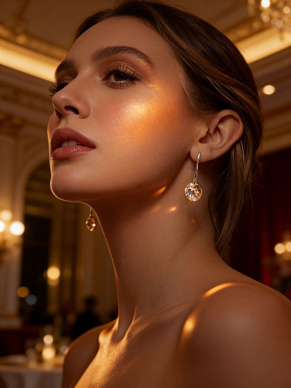 Красивые серьги Elina 14mm vintage rose с дорогим цветом