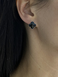 Серьги Klever crystal/jet с эмалью 2