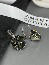Серьги ASSOL 14mm с австрийскими кристаллами black diamond 2
