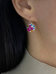 Серьги Rivolo fuksia mix Au 1