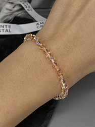 Браслет-стрейч хрусталь peach 4