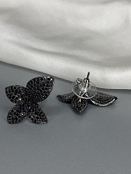 Серьги DAZZ Flower jet (2 ,5cm) 1