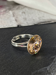 Кольцо ELIS 14mm с австрийскими кристаллами vintage rose 3